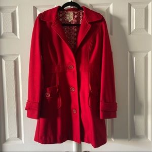 Tulle red pea coat